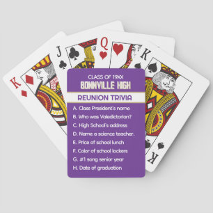 Reunion Trivia! Fun Custom Class Reunion  Poker Cards