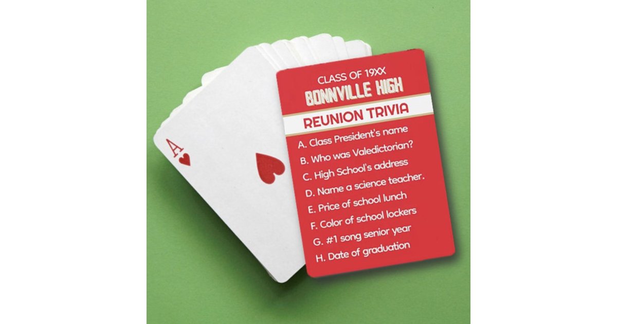 Reunion Trivia Poker Cards