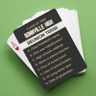 Reunion Trivia! Fun Custom Class Reunion  Poker Cards