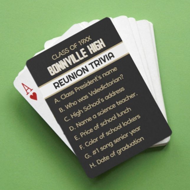 Reunion Trivia! Fun Custom Class Reunion  Poker Cards (Creator Uploaded)
