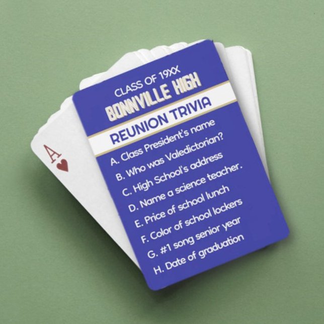 Reunion Trivia! Fun Custom Class Reunion  Poker Cards (Creator Uploaded)