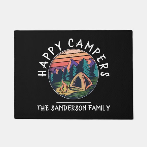 Reunion Vacation RVing Family Name Camping Trip Doormat