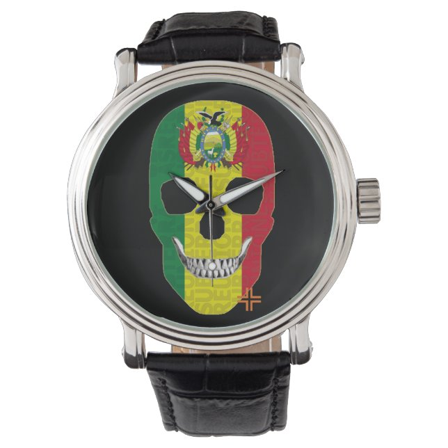 REUNIONES Bolivia reloj hombre correa cuero Watch (Front)