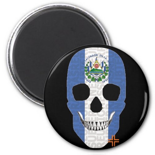REUNIONES El Salvador iman circular  Black B2 Magnet