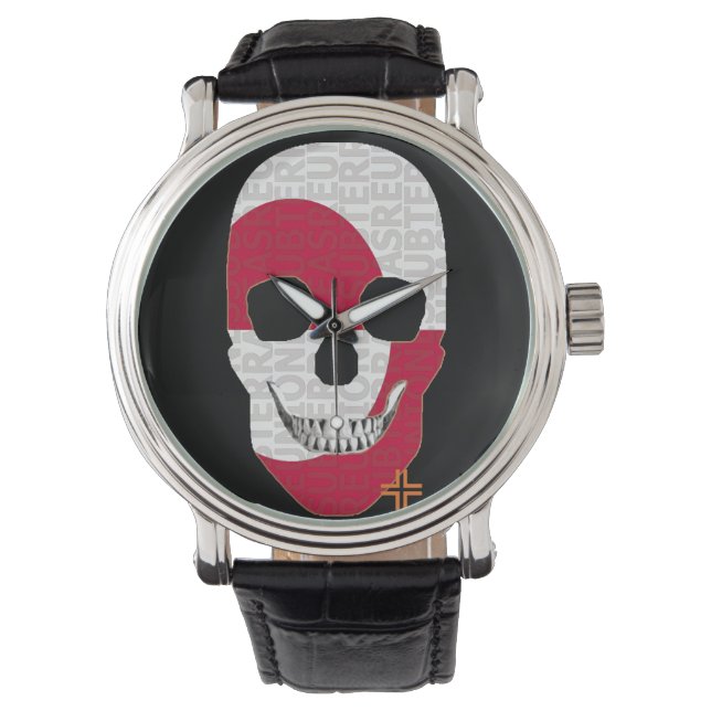 REUNIONES Groenlandia reloj hombre correa cuero Watch (Front)