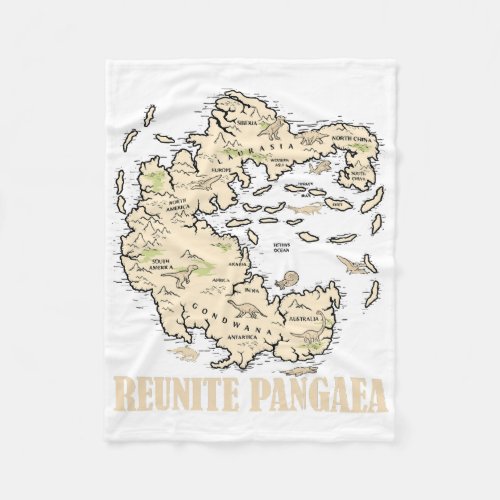 Reunite Pangaea World map History Funny Geology Gi Fleece Blanket