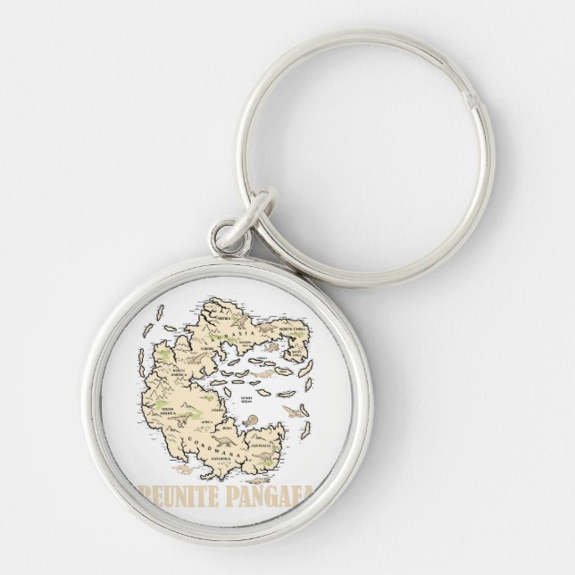 Reunite Pangaea World map History Funny Geology Gi Keychain (Front)