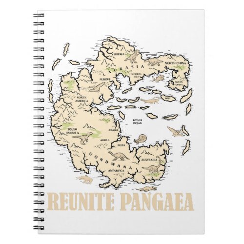 Reunite Pangaea World map History Funny Geology Gi Notebook