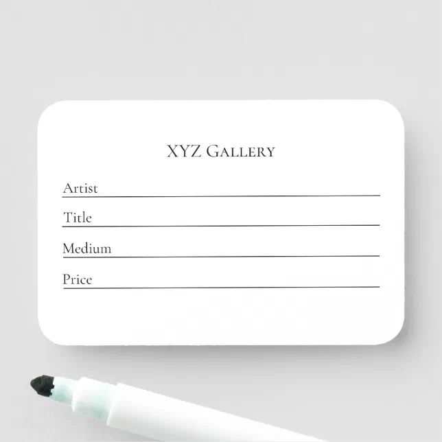 Reusable Art Gallery Exhibition Label Template Name Tag | Zazzle