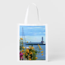 Reusable Bag Grocery Mackinac Island lighthouse