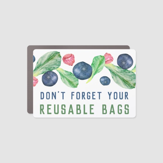 Reusable Bag Reminder Car Magnet (Front)