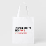 LONDON STREET SIGN  Reusable Bag Reusable Grocery Bags