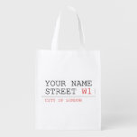 Your Name Street  Reusable Bag Reusable Grocery Bags