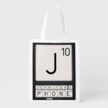 J
 JENNIFER'S
 PHONE  Reusable Bag Reusable Grocery Bags
