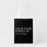Your Name Street  Reusable Bag Reusable Grocery Bags