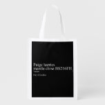 Paige harries mantle close  Reusable Bag Reusable Grocery Bags