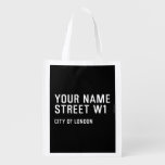 Your Name Street  Reusable Bag Reusable Grocery Bags