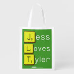 Jess
 Loves
 Tyler  Reusable Bag Reusable Grocery Bags