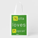'Nolla 
 loves
 Popcat'  Reusable Bag Reusable Grocery Bags
