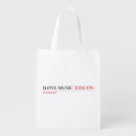 ilove music  Reusable Bag Reusable Grocery Bags