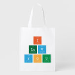 I 
 luv 
 You  Reusable Bag Reusable Grocery Bags