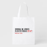 Donna M Jones Clover Road  Reusable Bag Reusable Grocery Bags