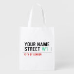 Your Name Street  Reusable Bag Reusable Grocery Bags