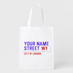 Your Name Street  Reusable Bag Reusable Grocery Bags