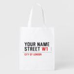 Your Name Street  Reusable Bag Reusable Grocery Bags