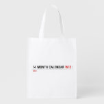 14 month calendar  Reusable Bag Reusable Grocery Bags