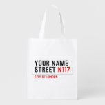 Your Name Street  Reusable Bag Reusable Grocery Bags