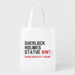 sherlock holmes statue  Reusable Bag Reusable Grocery Bags