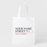 Your Name Street  Reusable Bag Reusable Grocery Bags
