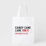 Candy Cane Lane  Reusable Bag Reusable Grocery Bags