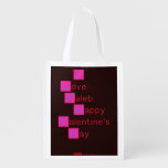 I 
 Love  
 Kaleb 
  Happy
 Valentine's
 Day 
   Reusable Bag Reusable Grocery Bags