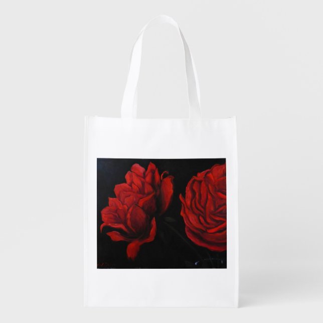 Reusable Bag with Red Roses (Front)