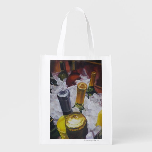 Reusable bag with wine on ice (Front)