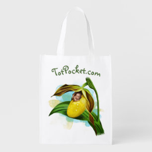 Reusable Bag - Yellow Lady Slipper Baby