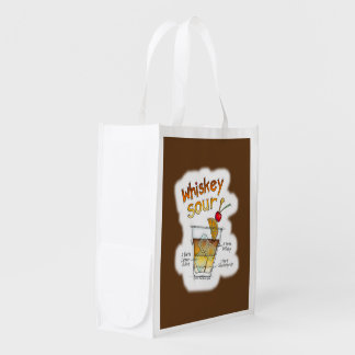 REUSABLE BAGS - WHISKEY SOUR RECIPE COCKTAIL ART