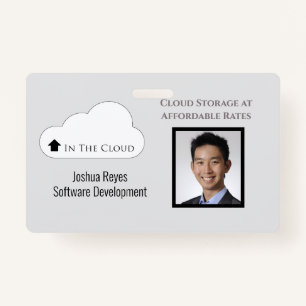 Reusable Black and Gray Photo Horizontal Magnetic  Badge