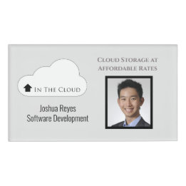 Reusable Black and Gray Photo Horizontal Magnetic Name Tag