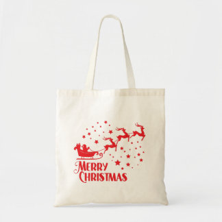 Reusable Christmas Tote Bag - Merry Christmas Sant