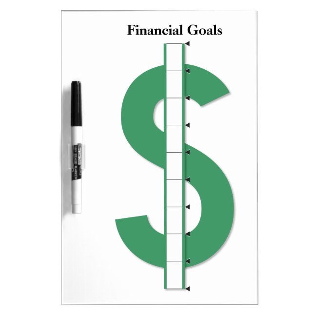 Reusable Financial Goals Dry Erase Board (Front)
