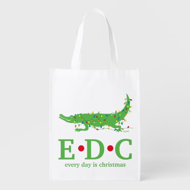 Reusable Gator Christmas Gift Tote (Front)