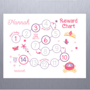 Reusable Girl's Princess Reward Chart Chore Chart Magnetic Dry Erase Sheet