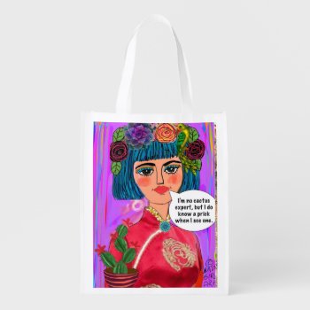Reusable Grocery Bag by badgirlart at Zazzle