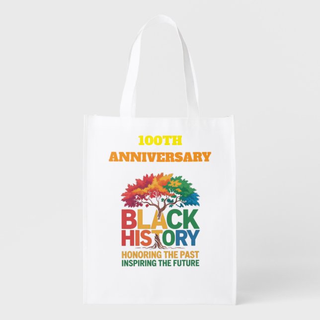 Reusable Grocery Bag-Black History Month Reusable  Grocery Bag (Front)