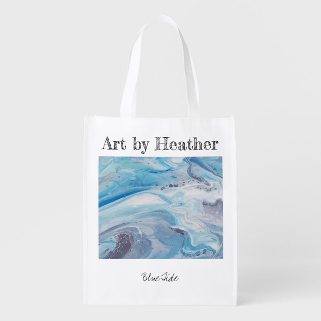 Reusable Grocery Bag - Blue Tide (Front)
