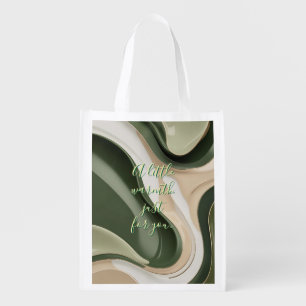 Reusable grocery bag in stylish graphic