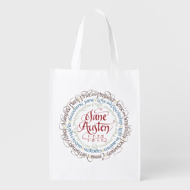 Reusable Grocery Bag - Jane Austen Period Dramas (Front)